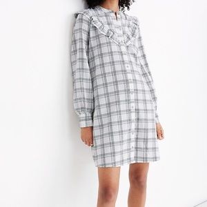 Madewell Plaid Ruffle-Yolk Shirtdress